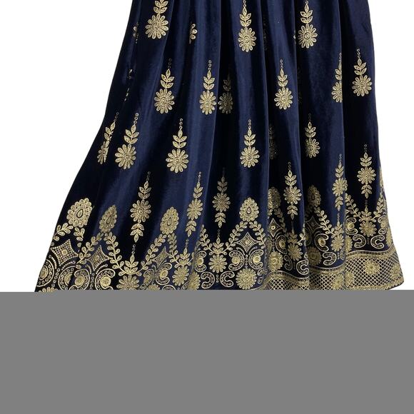 Lularoe Small Elegant Amelia Navy Gold Flowers Holiday Dress Sz S Christmas - Picture 7 of 16